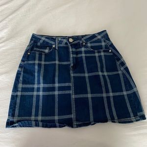 Checkered Jean skirt